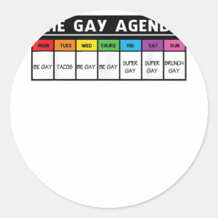 De agenda van de Gay - LGBT - Pride Ronde Sticker