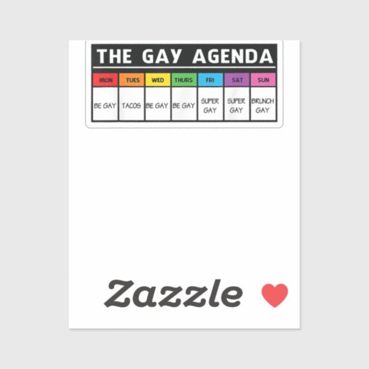 De agenda van de Gay - LGBT - Pride Sticker (Vel)