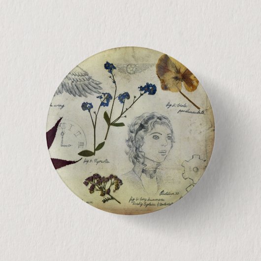 De agenda van een botanist ronde button 3,2 cm (Voorkant)