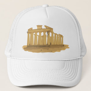 De Akropolis van Athene cartoon Trucker Pet