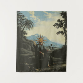 De alchemist die verlichting heeft bereikt wandkleed