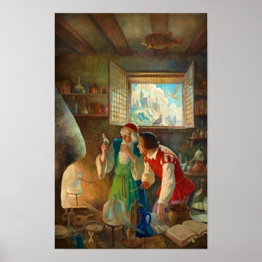 De alchemist door Newell Convers Wyeth Poster (Voorkant)