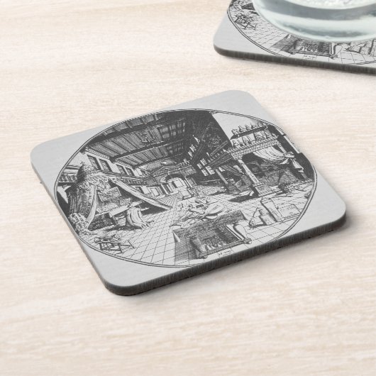 De alchemist in zijn laboratorium, van 'Amphitheat Onderzetter (Linkerzijde)