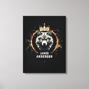 De Alfa Wolf. Tekst of naam toevoegen op canvas