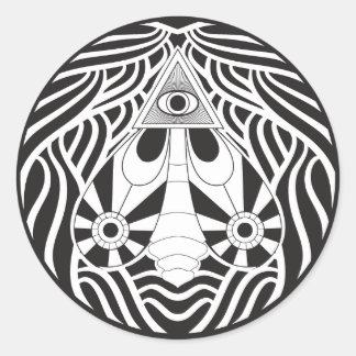 De all seeing mot ronde sticker