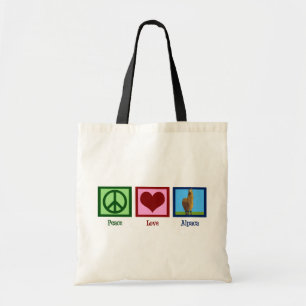 De Alpaca van de Liefde van de vrede Tote Bag