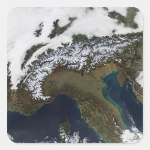 De Alpen 4 Vierkante Sticker