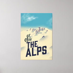De Alpen skiën Canvas Afdruk