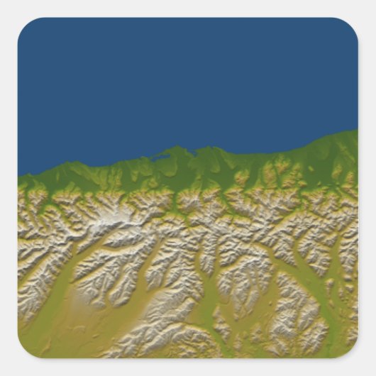 De Alpenfout langs de westkust Vierkante Sticker (Voorkant)