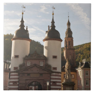 De Alte Brucke in de Oude Stad, Heidelberg, Duitsl Tegeltje
