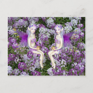 De Alyssum Twin Fairies Briefkaart