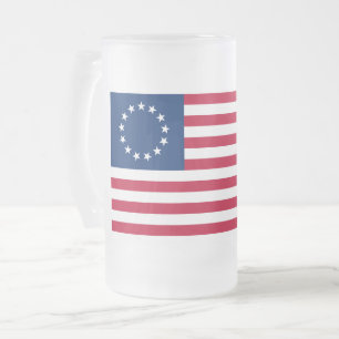De Amerikaanse cirkelvlag van Betsy Ross Matglas Bierpul