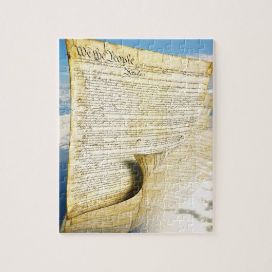 De Amerikaanse grondwet boven de aarde Legpuzzel (Verticaal)
