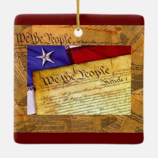De Amerikaanse grondwet van het volk Keramisch Ornament (Achterkant)