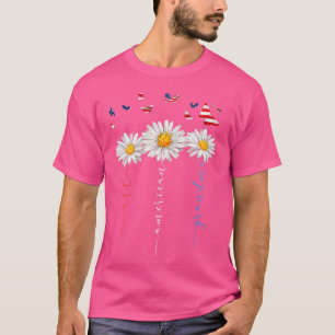 De Amerikaanse grootmoeder op 4 juli T-shirt bloem