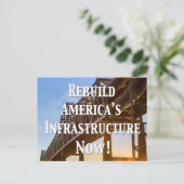 De Amerikaanse infrastructuur nu opnieuw opbouwen! Briefkaart (Staand voorkant)