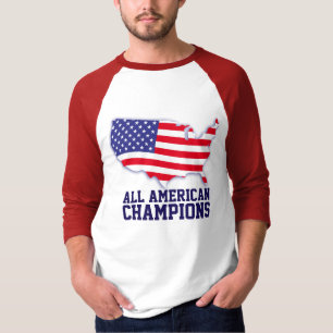 De Amerikaanse kaart markeert Al Amerikaanse T-shirt