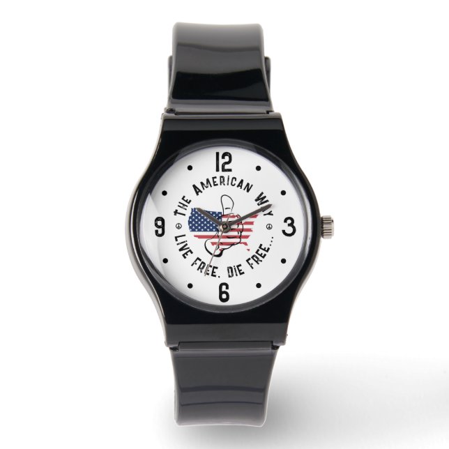 De Amerikaanse manier om vrij te leven en vrij te  Horloge (Voorkant)