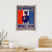 De Amerikaanse MARINES willen je Poster (Keuken)