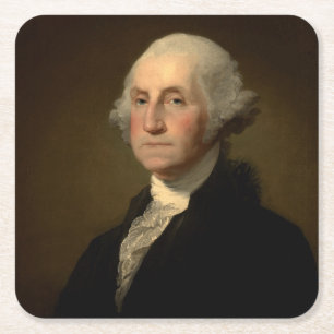 De Amerikaanse president George Washington, Stuart Vierkante Kartonnen Onderzetter