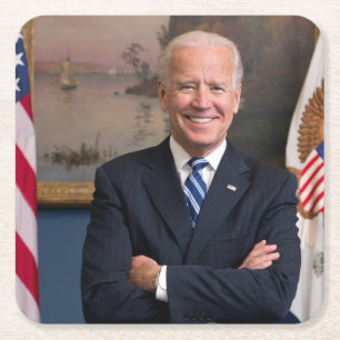 De Amerikaanse president Joe Biden als senator Vierkante Kartonnen Onderzetter