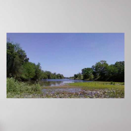 De Amerikaanse rivier in Sacramento, CA Print (Voorkant)