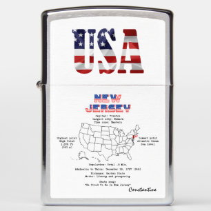De Amerikaanse staat New Jersey op een kaart en nu