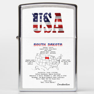 De Amerikaanse staat South Dakota op een kaart en