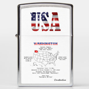 De Amerikaanse staat Washington op een kaart en nu