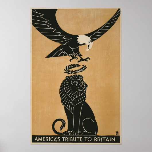De Amerikaanse Tribute aan de Britse WWI Poster (Voorkant)