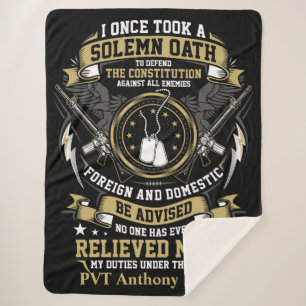 De Amerikaanse Veteran Solemn Oath Sherpa Deken