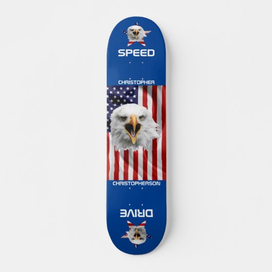De Amerikaanse vlag, Eagle, Star Patriotic Skateboard (Voorkant)