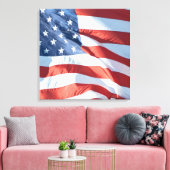 De Amerikaanse vlag - een patriottische fijne kuns Canvas Afdruk (Insitu (Woonkamer))