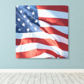 De Amerikaanse vlag - een patriottische fijne kuns Canvas Afdruk (Insitu (Houten vloer))