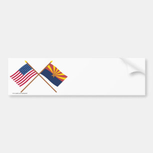 De Amerikaanse vlag met 48 sterren en de vlag van Bumpersticker