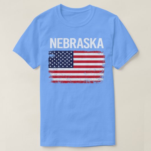 De Amerikaanse vlag Nebraska T-shirt (Design voorkant)