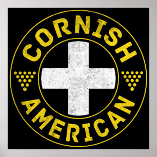 De Amerikaanse Vlag van Cornwall Poster