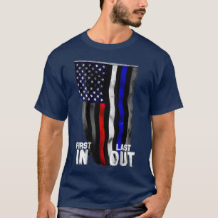 De Amerikaanse vlag van de politie vuurt EMS eerst T-shirt