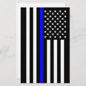 De Amerikaanse vlag van de Thin Blue Line Briefpapier (Voorkant / Achterkant)