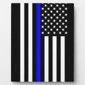 De Amerikaanse vlag van de Thin Blue Line Fotoplaat (Voorkant)