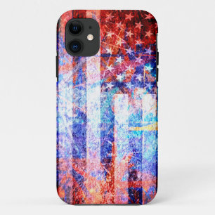 De Amerikaanse Vlag van Grunge van de kunst #2 iPhone 11 Hoesje