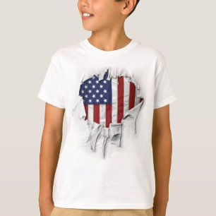 De Amerikaanse vlag van Shredded, Ripped en Torn A T-shirt