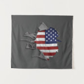 De Amerikaanse vlag van Shredded, Ripped en Torn A Wandkleed (Voorkant (horizontaal))