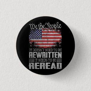 De Amerikaanse vlaggestaat moet worden herzien Ronde Button 3,2 Cm