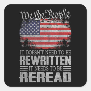 De Amerikaanse vlaggestaat moet worden herzien Vierkante Sticker