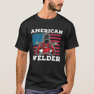 De Amerikaanse Welder Vlag van Usa Metal Worker T-shirt