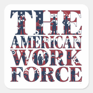 De Amerikaanse Werknemers Dag  Vierkante Sticker