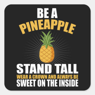 De anananasstandaard Tall Draag een kroon Vierkante Sticker