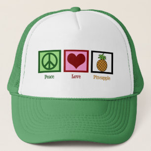 De Ananas van de Liefde van de vrede Trucker Pet