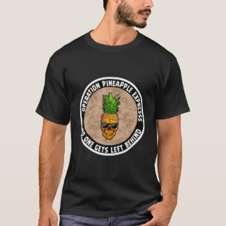De ananas van de verrichting drukt geen achter Lin T-shirt